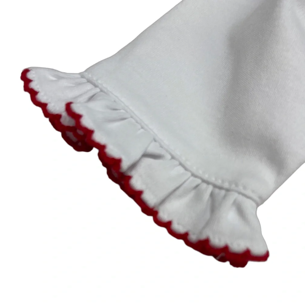 NWT Kissy Pima Santa Smock Embroidered Holiday Medley Ruffle Footie NB - Picture 4 of 4